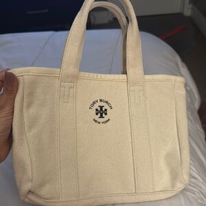Tory Burch Natural Canvas Mini Tote